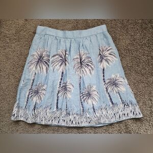 J. Crew Light Palmtree Linen Skirt